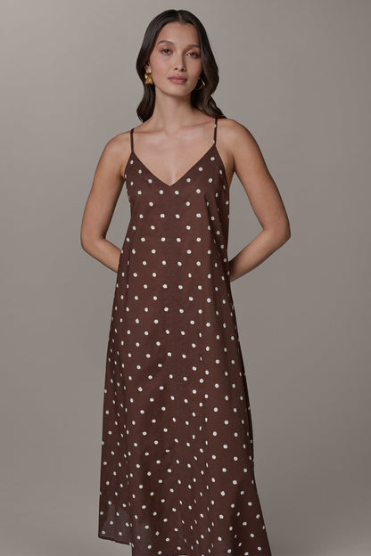SLEEVELESS MAXI CUTOUT DRESS - Canyon/Cream