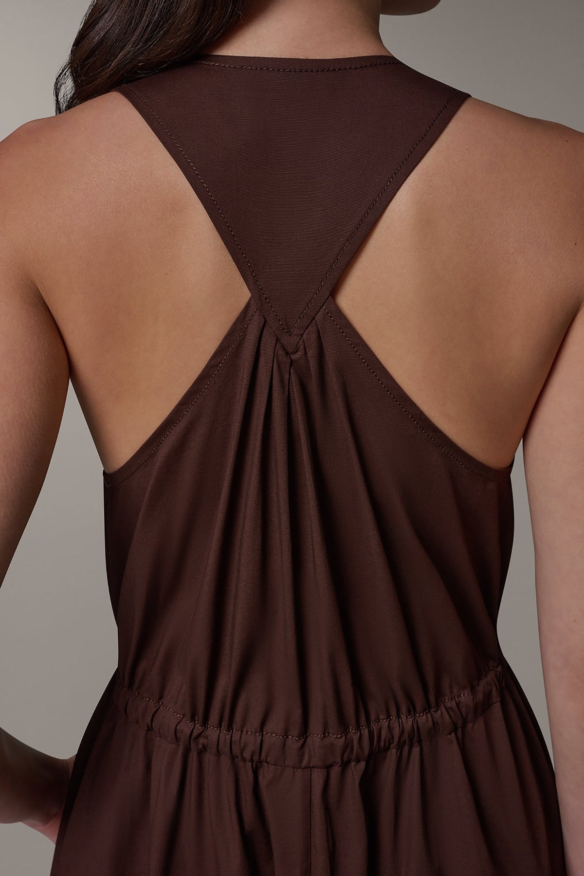 SLEEVELESS MIDI HALTER DRESS - Canyon