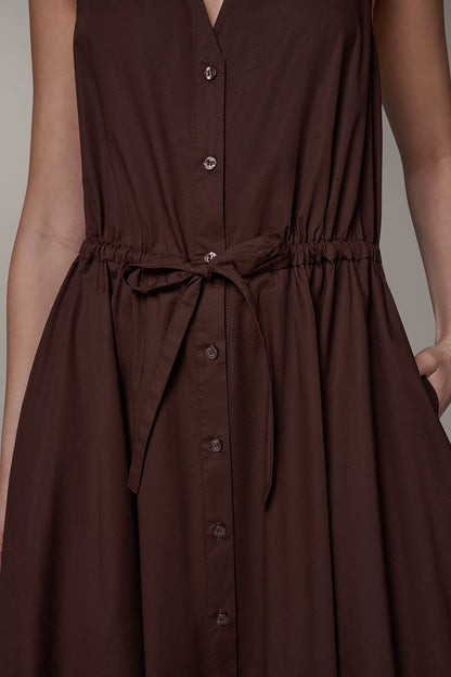 SLEEVELESS MIDI HALTER DRESS - Canyon