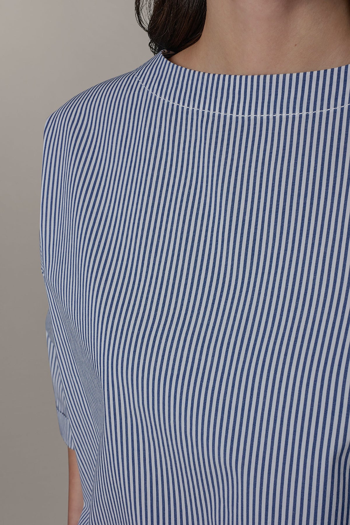 3/4 SLEEVE STRIPE BLOUSE - Nightfall/Cream