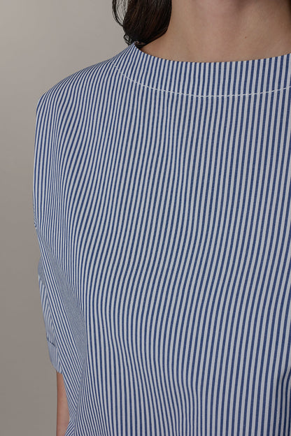 3/4 SLEEVE STRIPE BLOUSE - Nightfall/Cream