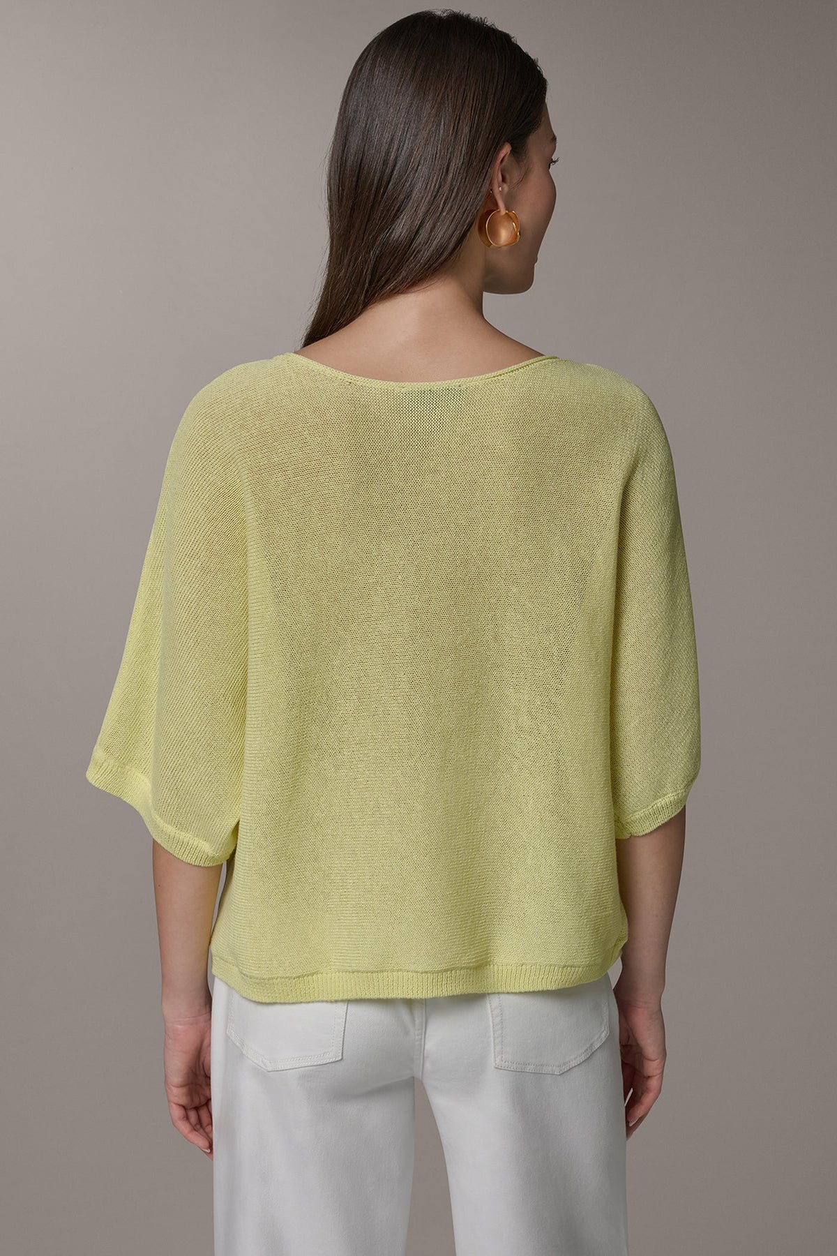 DOLMAN SLEEVE BALLET NECK SWEATER - Limoncello