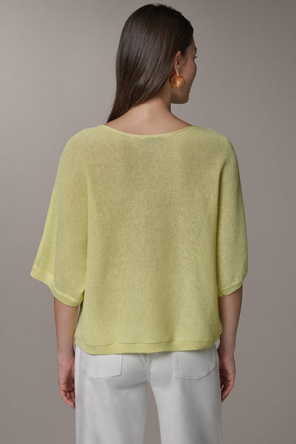 DOLMAN SLEEVE BALLET NECK SWEATER - Limoncello
