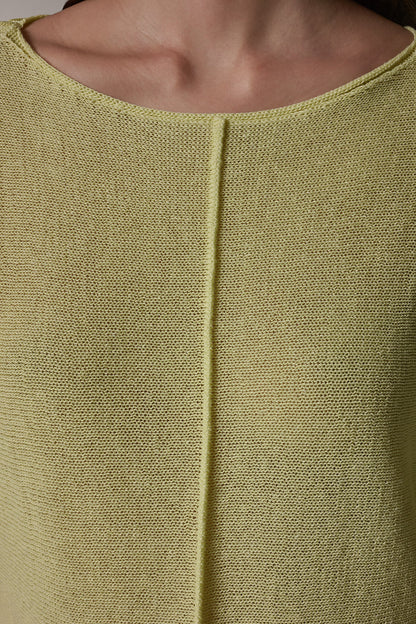 DOLMAN SLEEVE BALLET NECK SWEATER - Limoncello