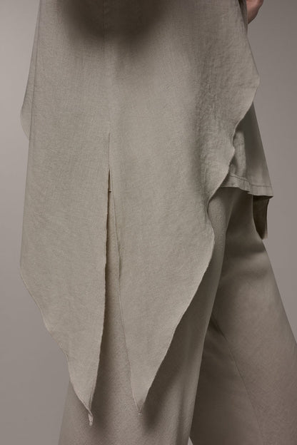 3/4 SLEEVE OVERLAY BLOUSE - Sandstone