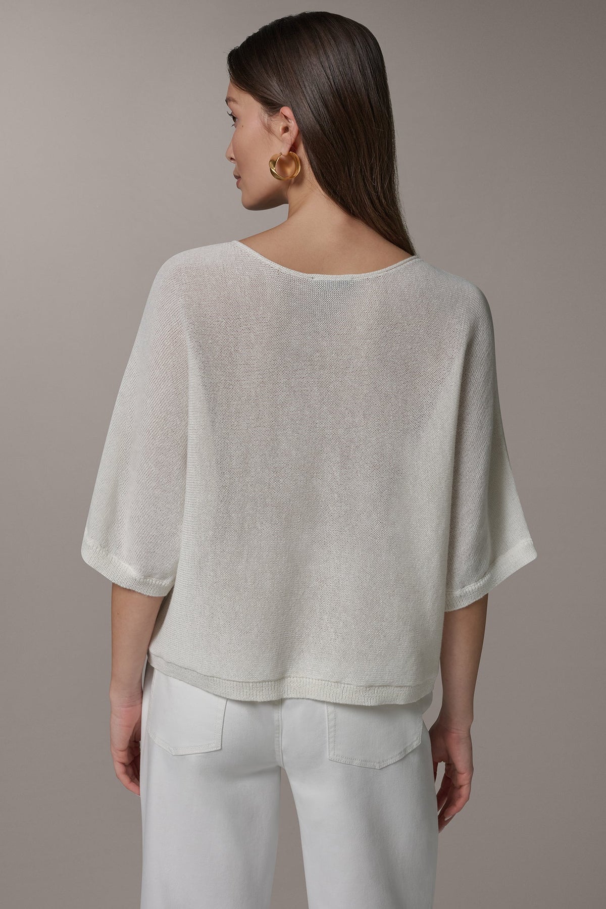 DOLMAN SLEEVE BALLET NECK SWEATER - Cream