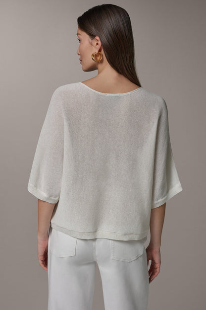 DOLMAN SLEEVE BALLET NECK SWEATER - Cream