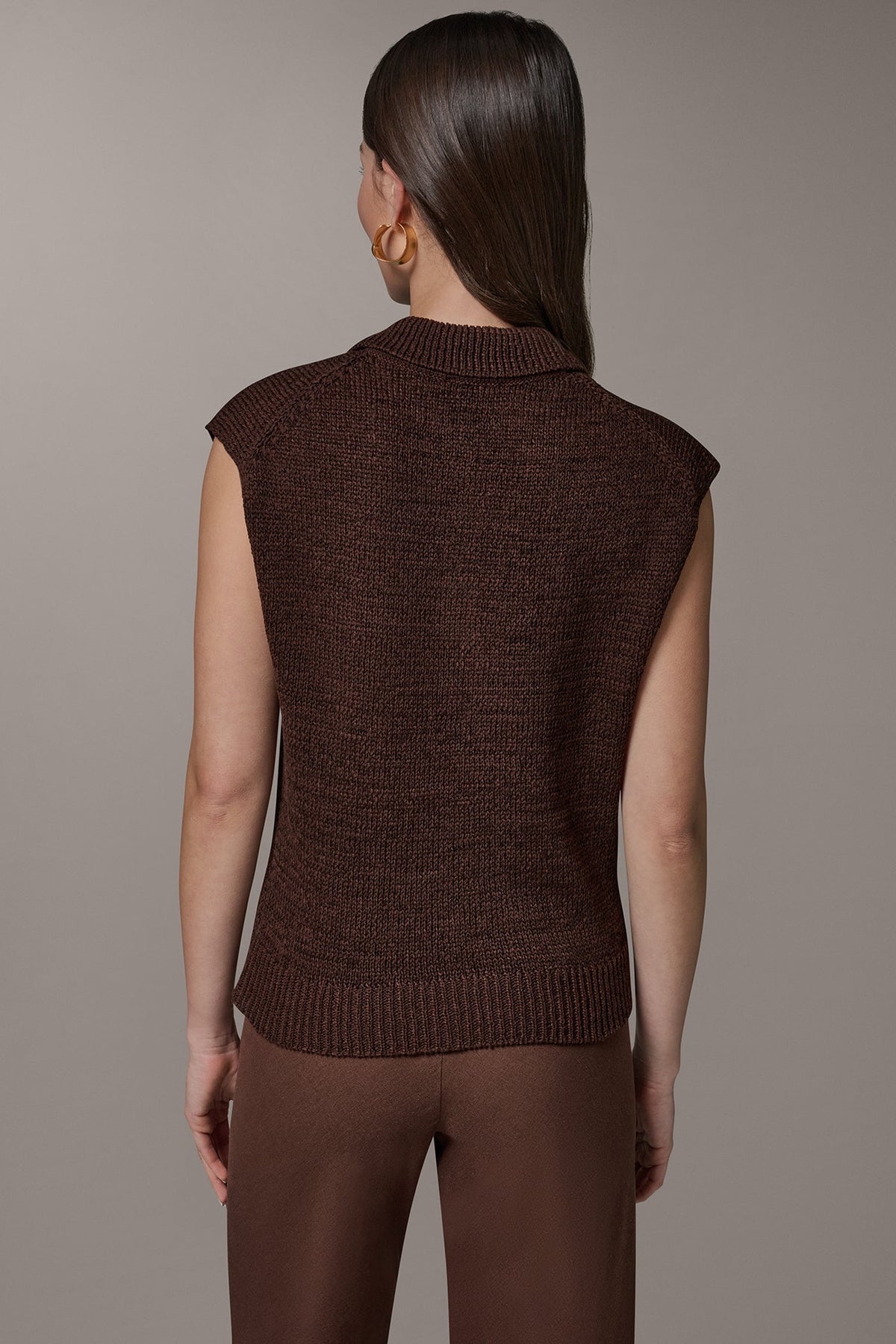 SLEEVELESS POLO SWEATER - Canyon