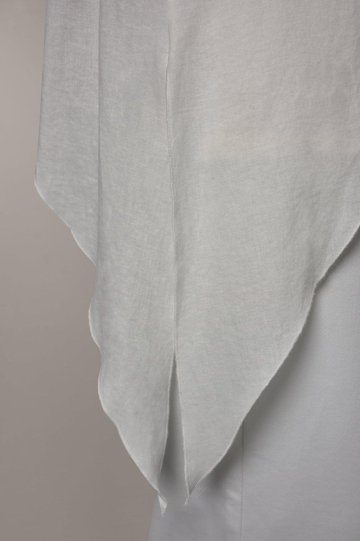 3/4 SLEEVE OVERLAY BLOUSE - Cream