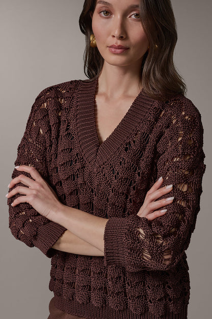 3/4 SLEEVE SWEATER - Canyon