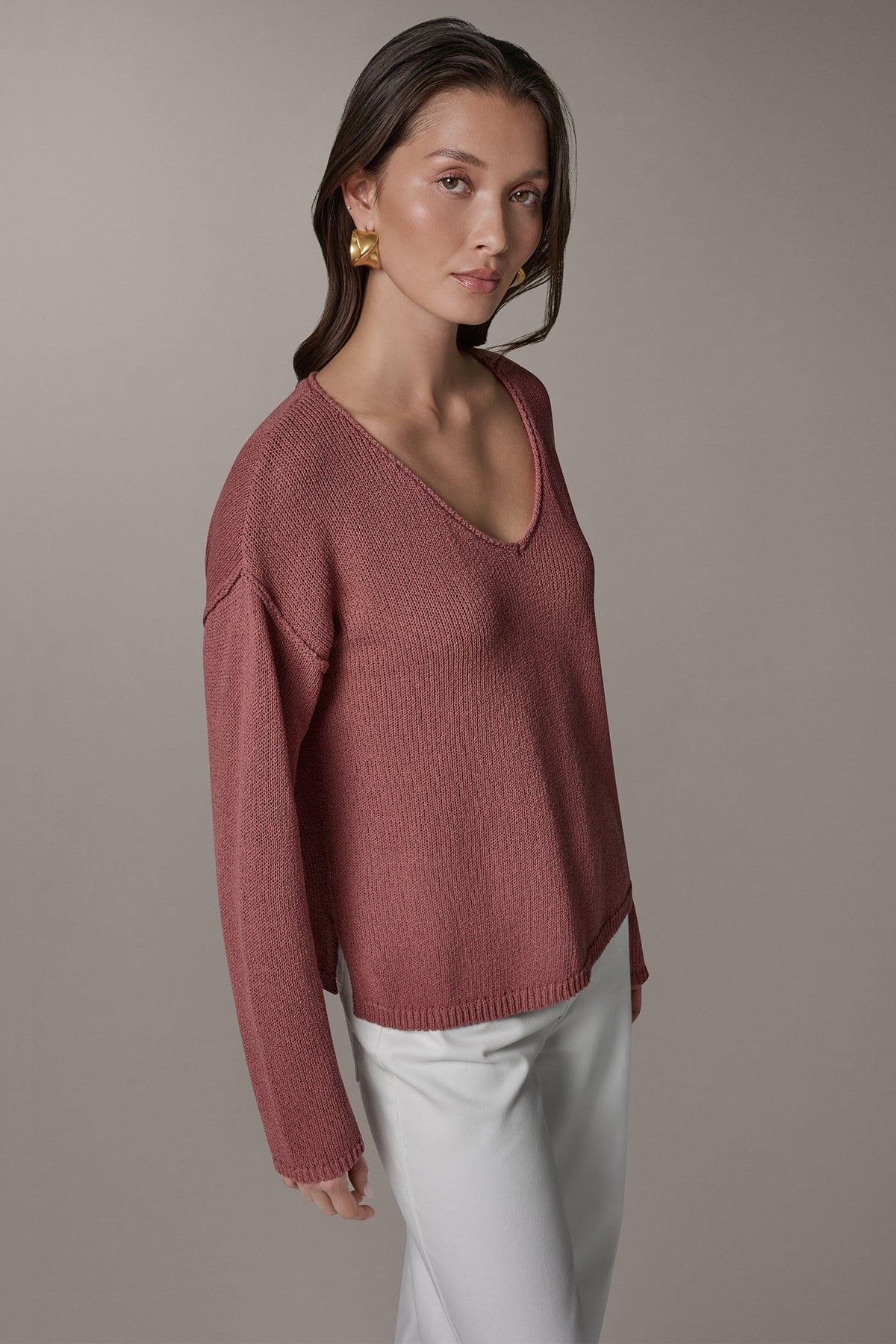 LONG SLEEVE SWEATER - Desert Clay