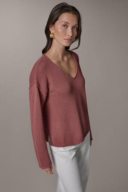 LONG SLEEVE SWEATER - Desert Clay