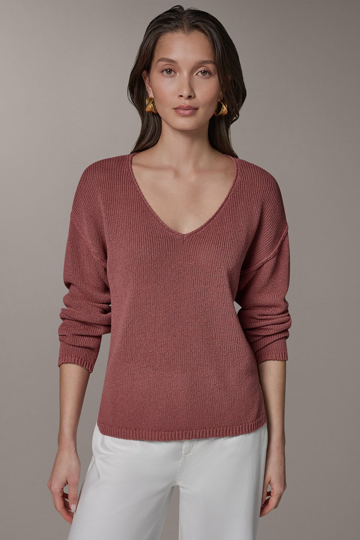 LONG SLEEVE SWEATER - Desert Clay