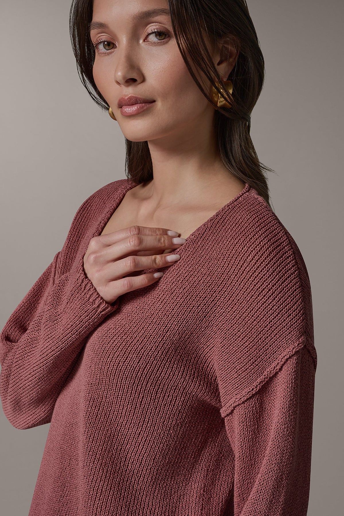 LONG SLEEVE SWEATER - Desert Clay