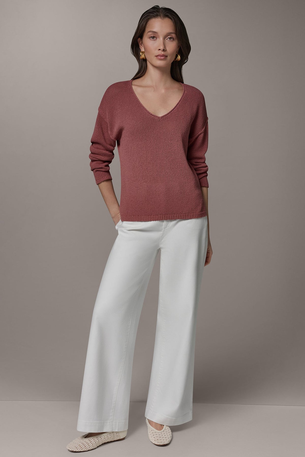 LONG SLEEVE SWEATER - Desert Clay