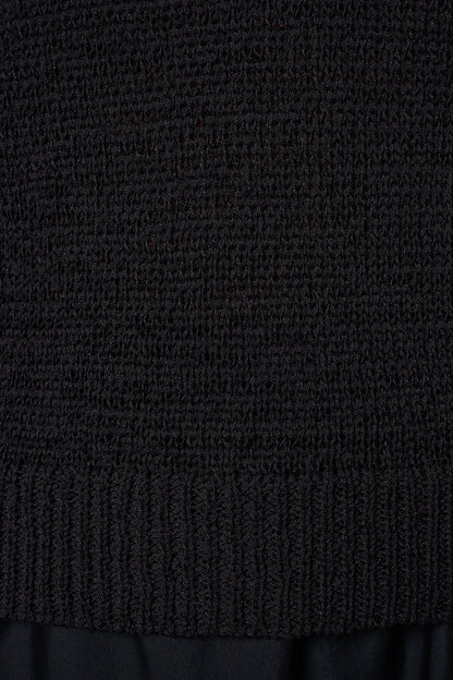 SLEEVELESS POLO SWEATER - Black