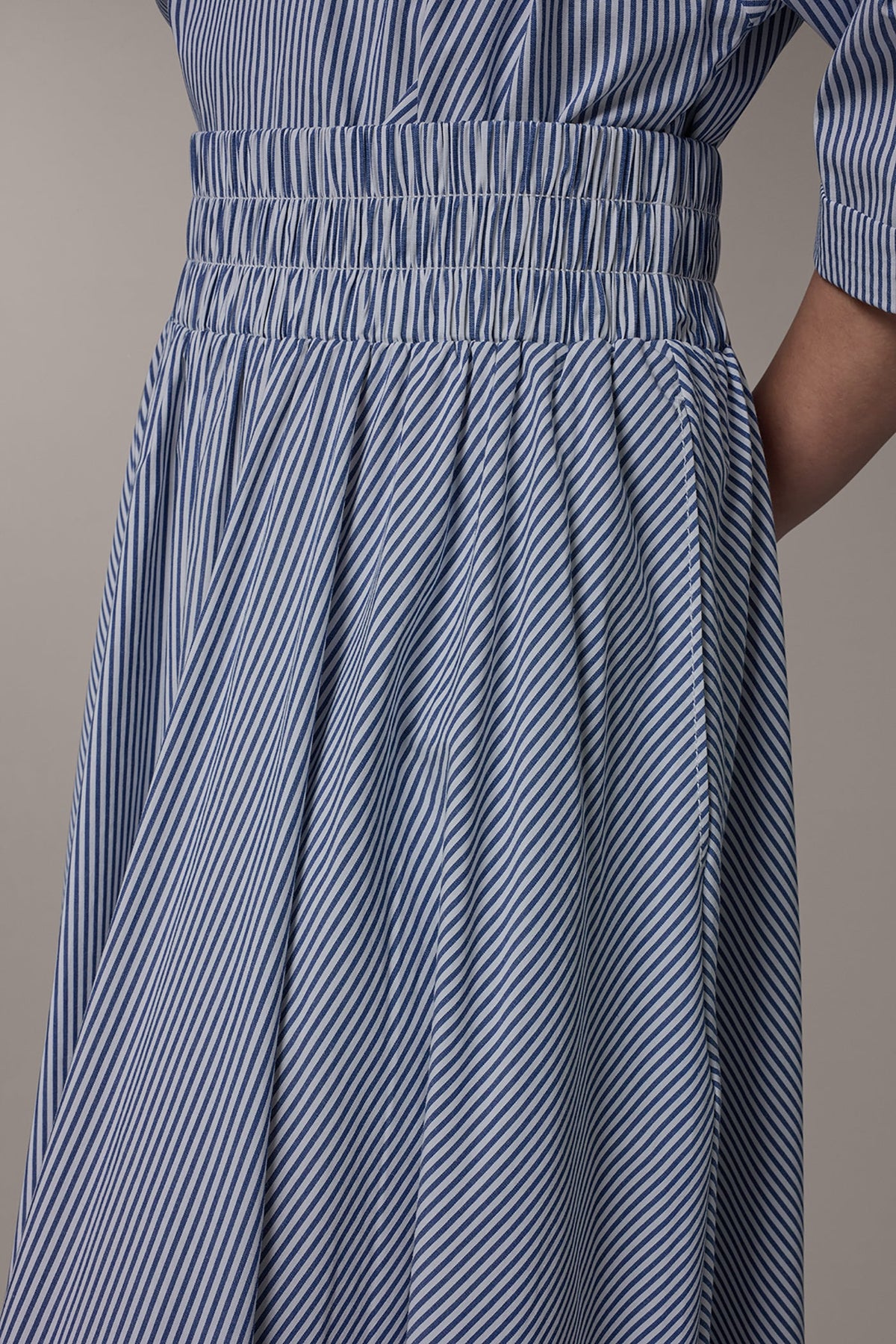 STRIPE MAXI A-LINE SKIRT - Nightfall/Cream