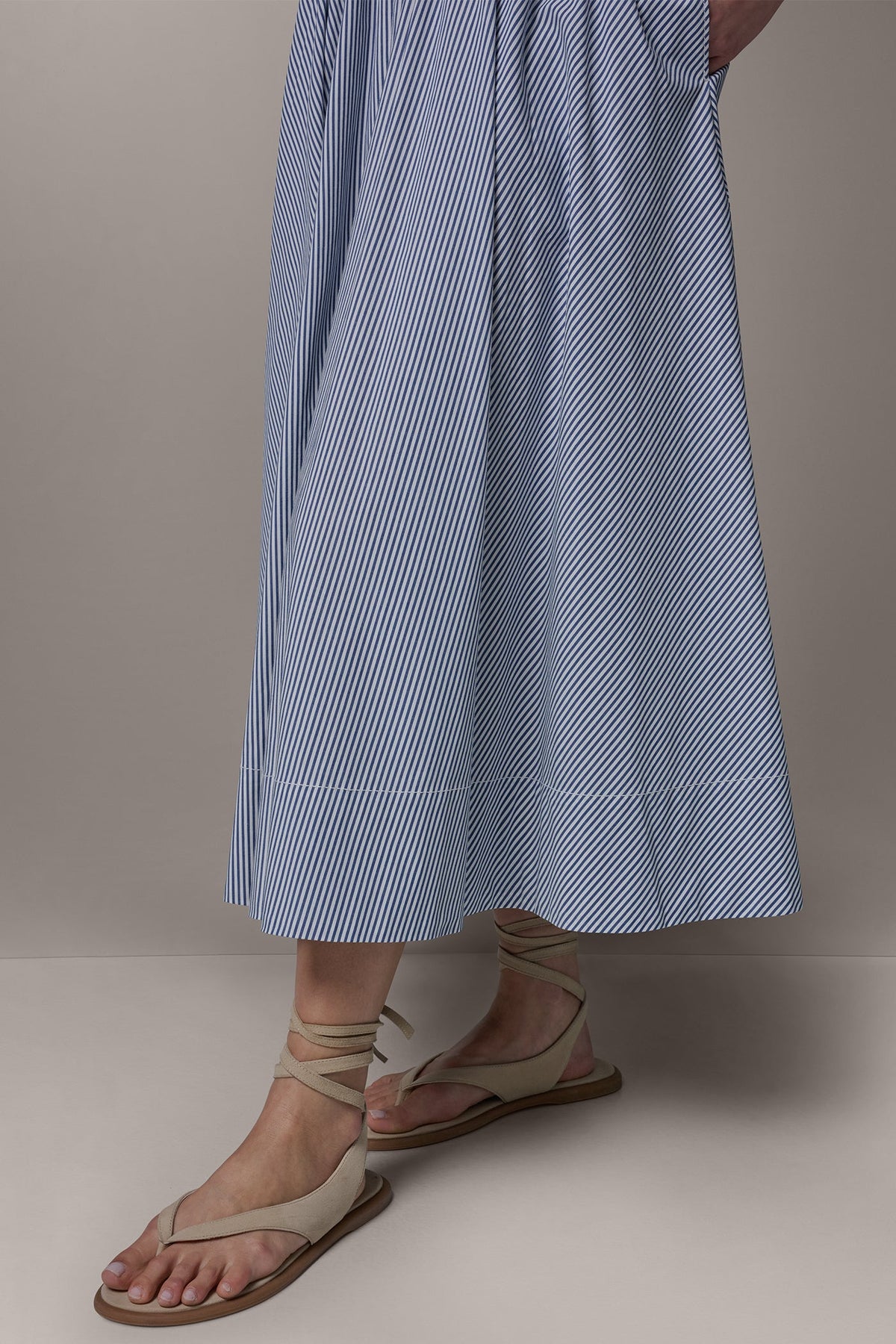STRIPE MAXI A-LINE SKIRT - Nightfall/Cream