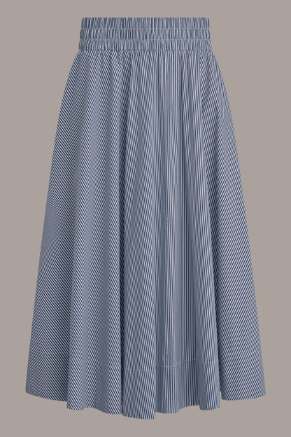 STRIPE MAXI A-LINE SKIRT - Nightfall/Cream