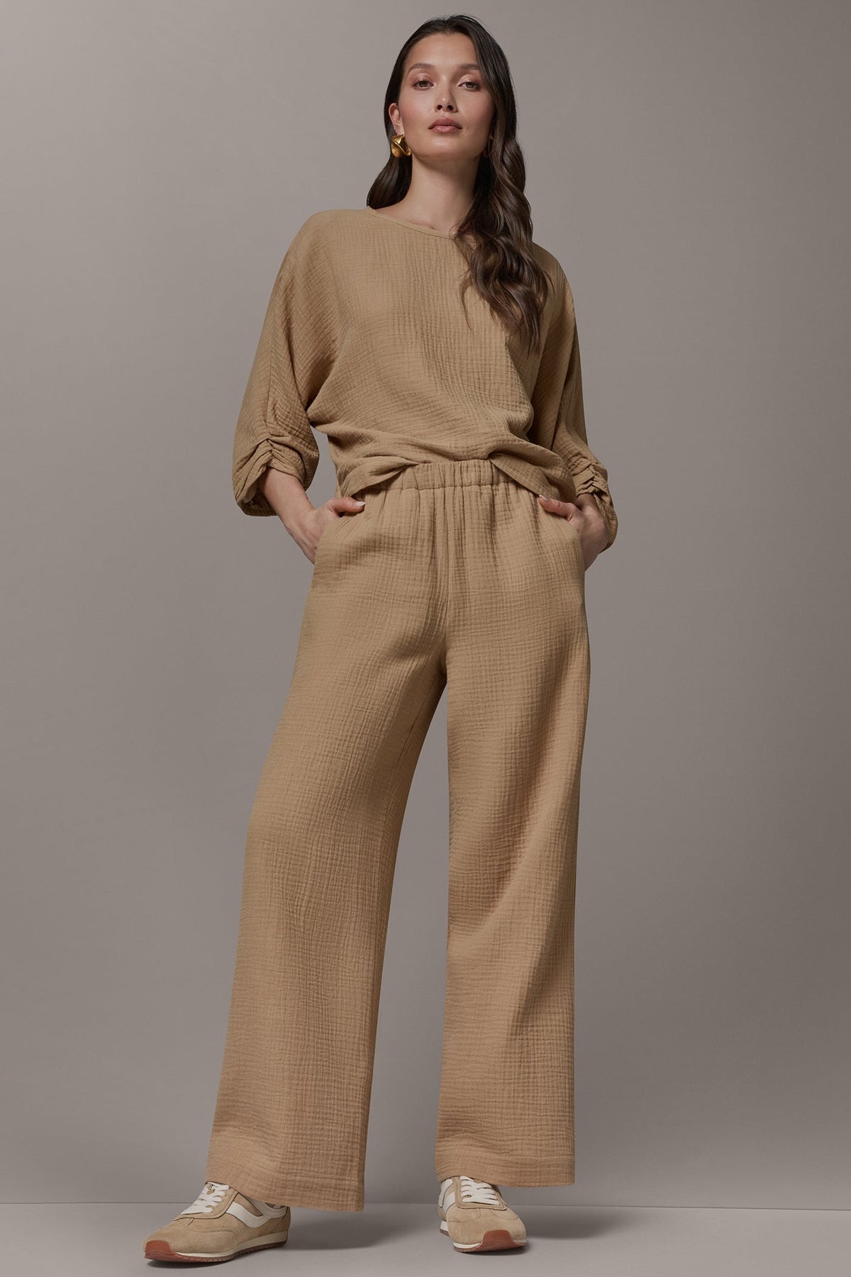 MID-RISE STRAIGHT-LEG PANT - FAWN
