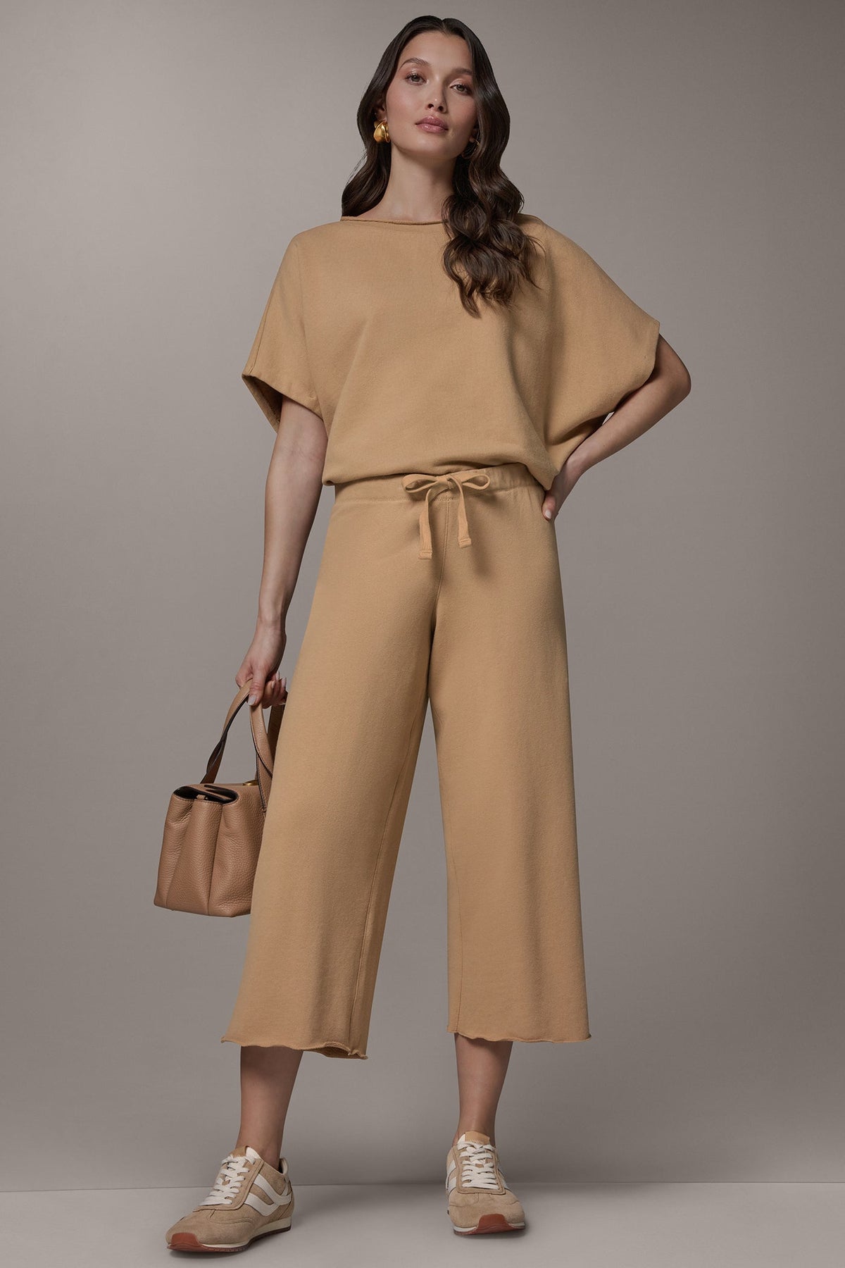 MID-RISE STRAIGHT-LEG CAPRI PANT - Fawn
