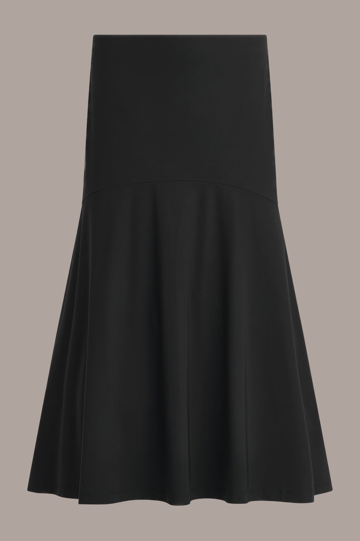 THE MODERN TRAVEL MIDI HI-LOW TRUMPET SKIRT - Black