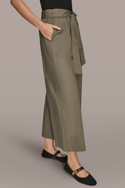 CROPPED MID-RISE PANT - KHAKI GREEN