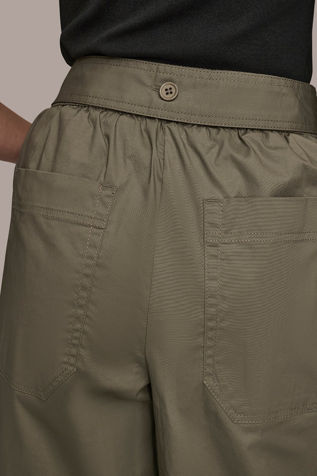 CROPPED MID-RISE PANT - KHAKI GREEN