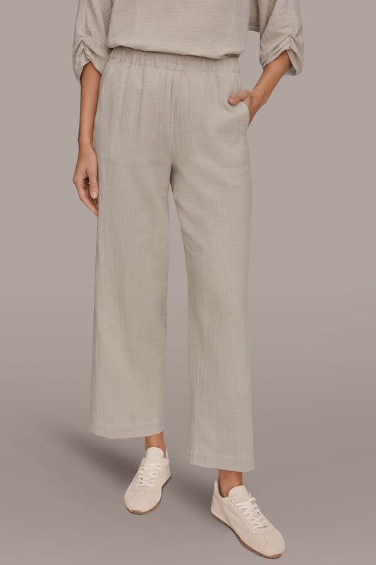 MID-RISE STRAIGHT-LEG PANT - Cream