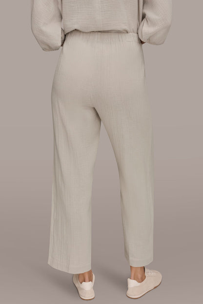 MID-RISE STRAIGHT-LEG PANT - Cream