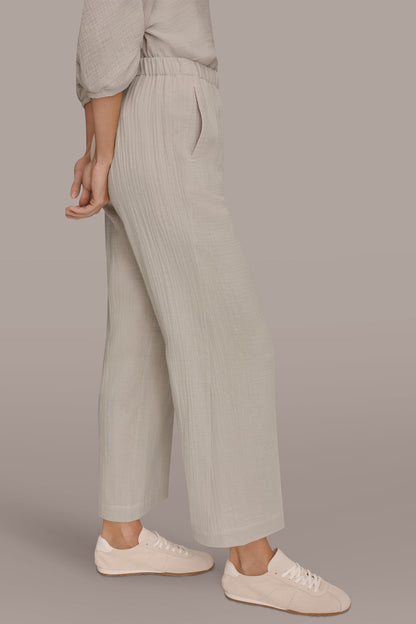 MID-RISE STRAIGHT-LEG PANT - Cream