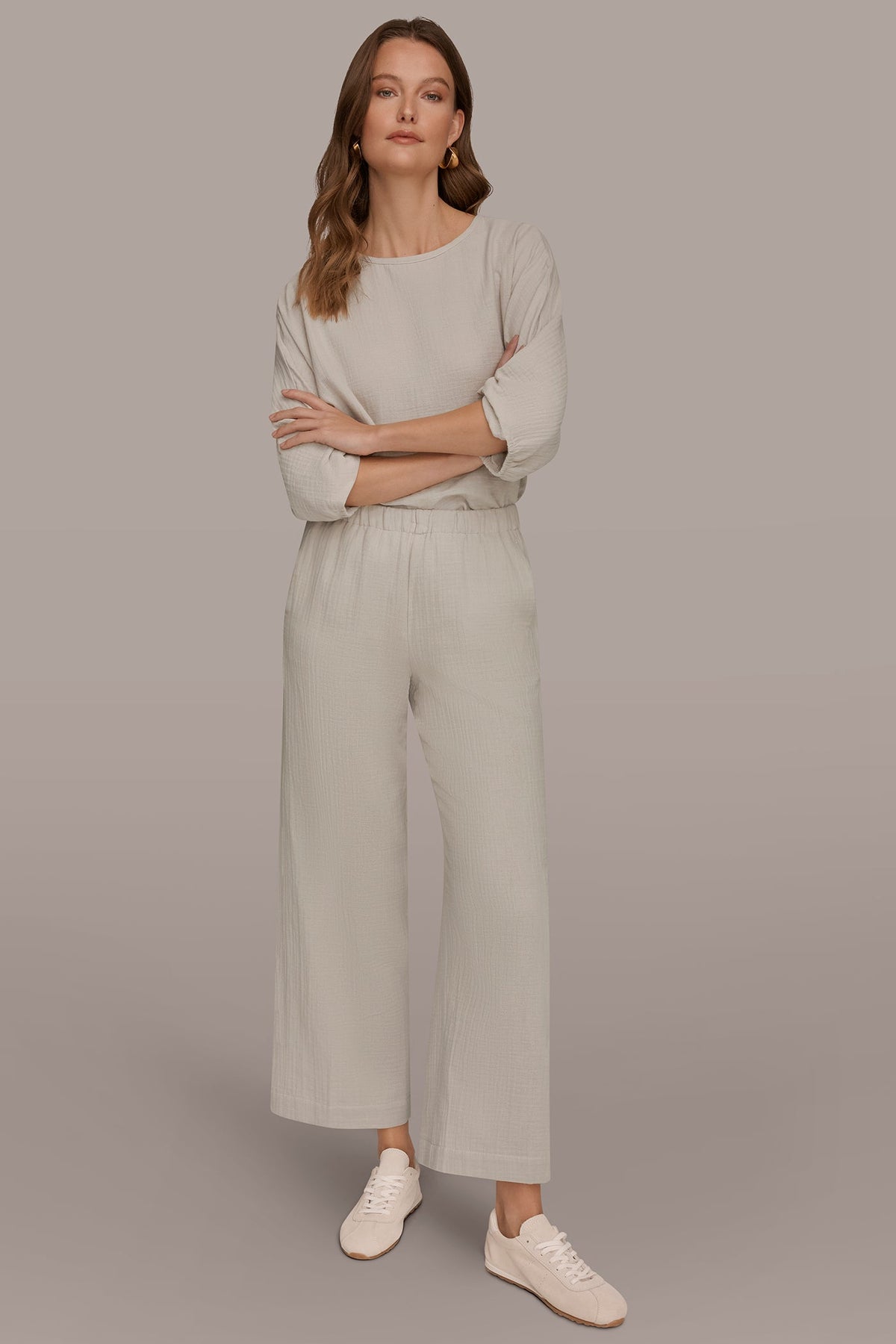 MID-RISE STRAIGHT-LEG PANT - Cream