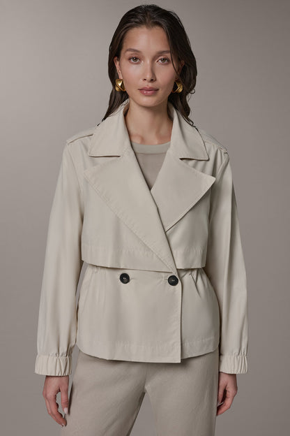 LONG SLEEVE DOUBLE BREASTED TRENCH JACKET - Sandstone