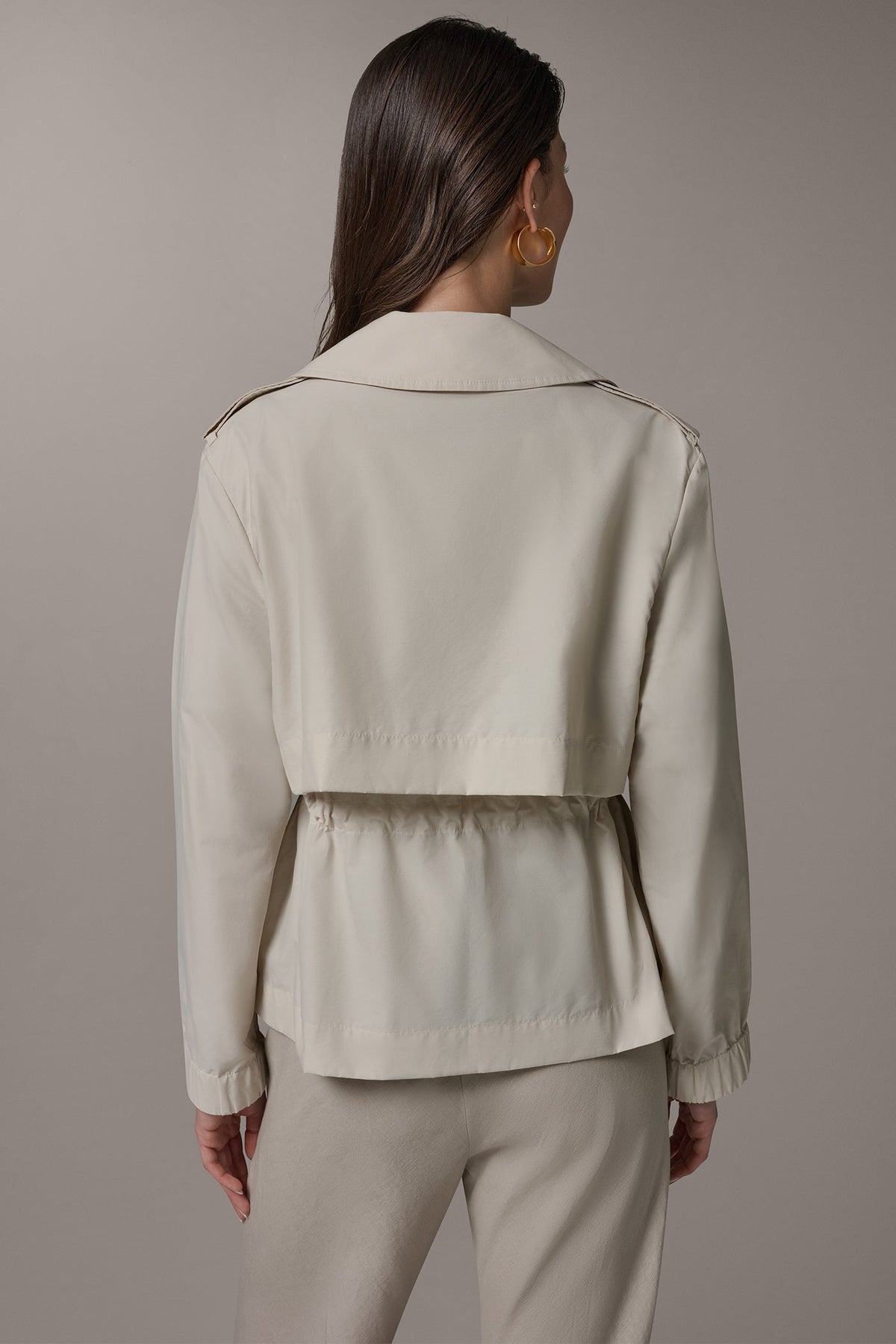 LONG SLEEVE DOUBLE BREASTED TRENCH JACKET - Sandstone