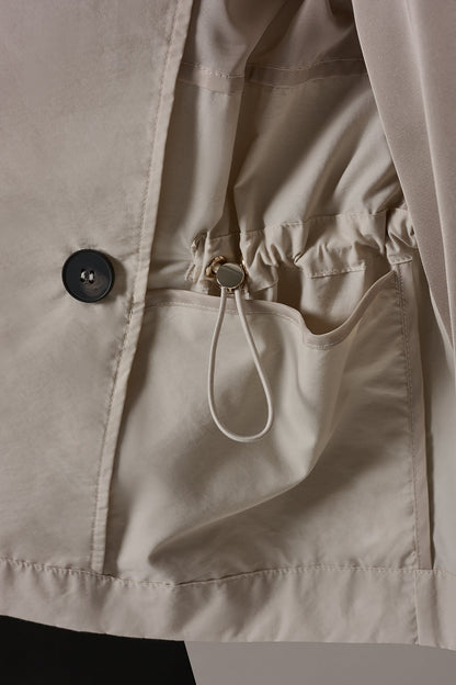 LONG SLEEVE DOUBLE BREASTED TRENCH JACKET - Sandstone