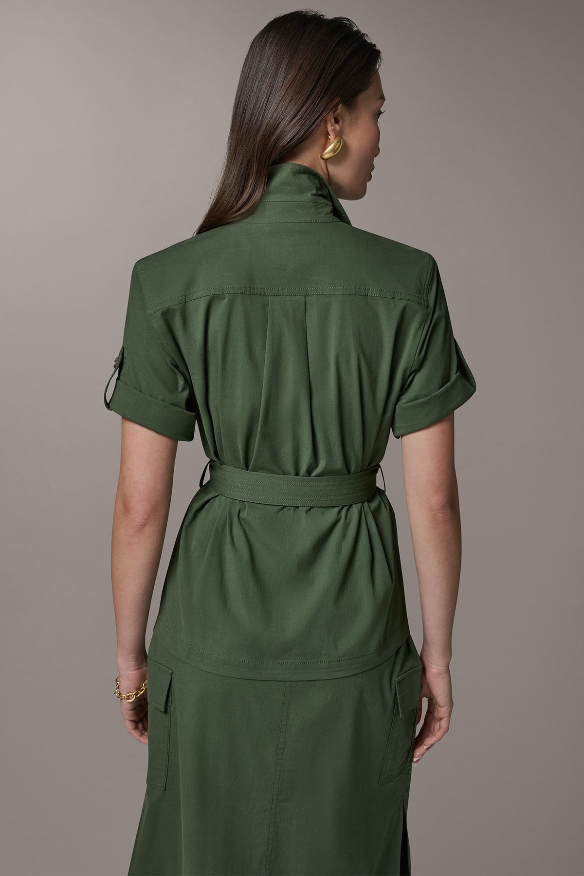 SHORT SLEEVE SAFARI JACKET - Verde