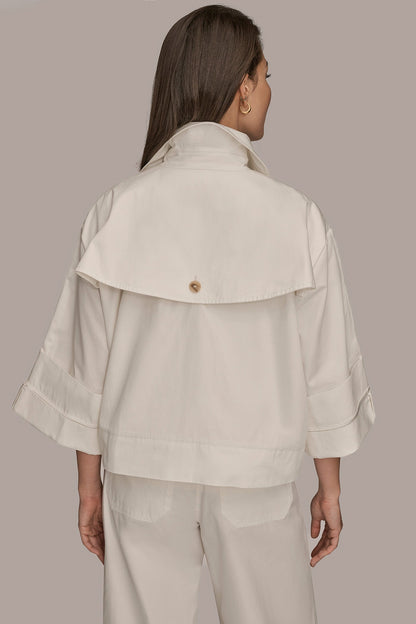 3/4-SLEEVE SWING JACKET - CREAM