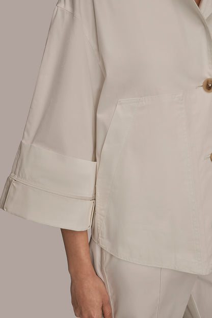 3/4-SLEEVE SWING JACKET - CREAM