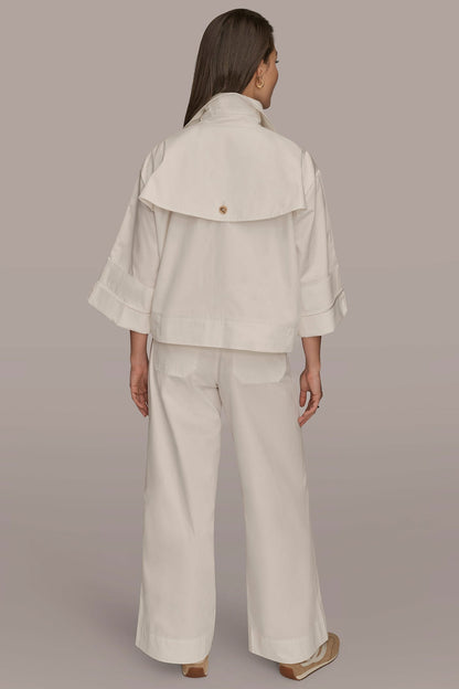 3/4-SLEEVE SWING JACKET - CREAM