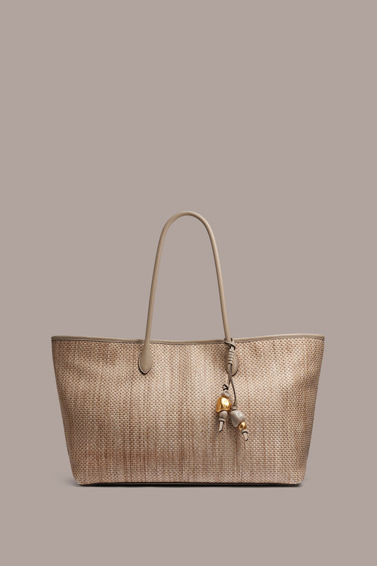 WEEKEND MEDIUM RAFFIA TOTE - Moth