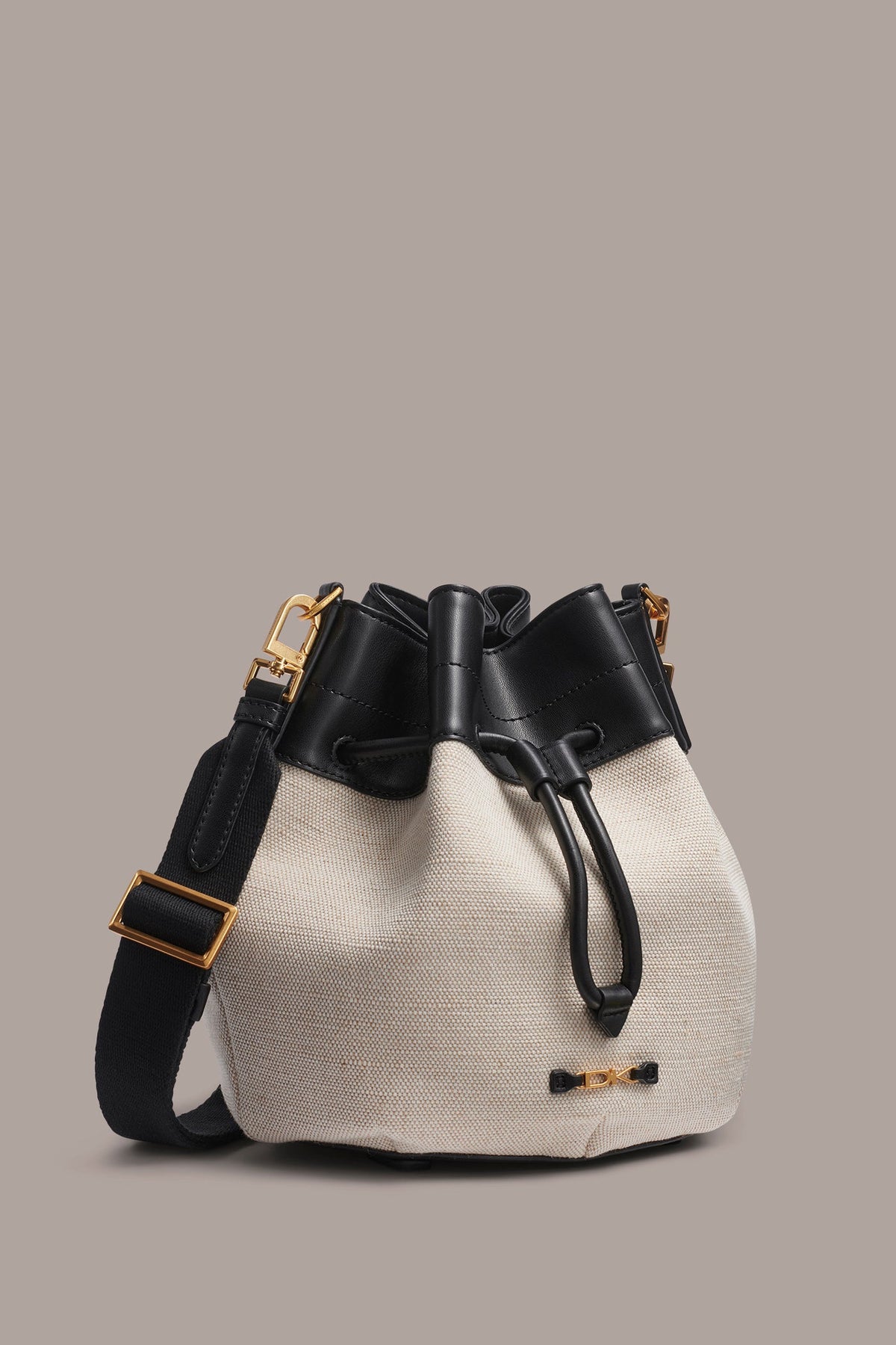 WEEKEND CANVAS BUCKET BAG - Natural/Black