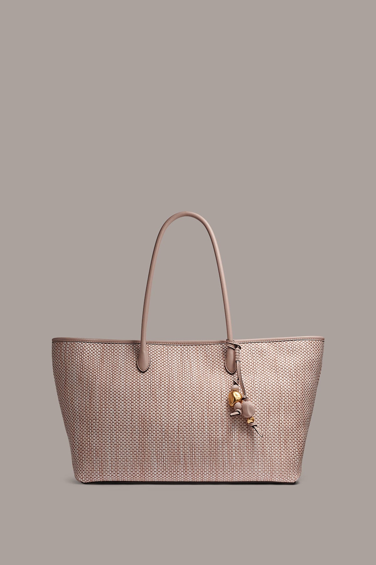 WEEKEND MEDIUM RAFFIA TOTE - Snow Petal