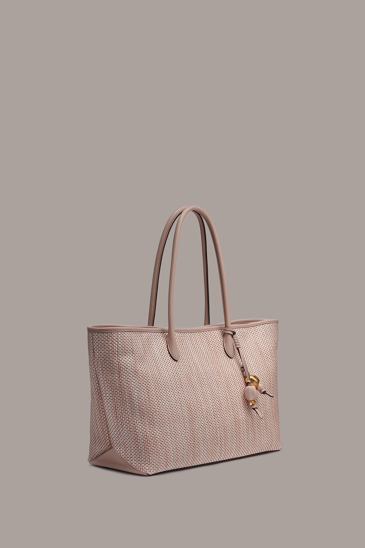 WEEKEND MEDIUM RAFFIA TOTE - Snow Petal