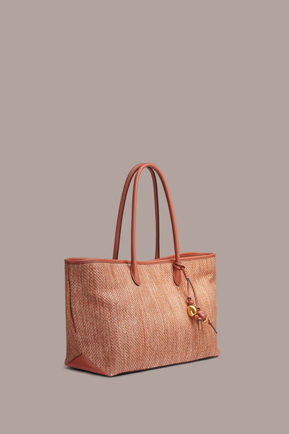 WEEKEND MEDIUM RAFFIA TOTE - Amber