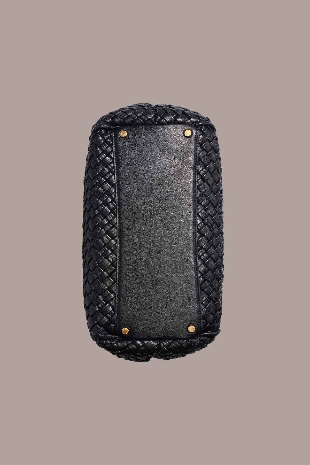 GLENWOOD WOVEN SHOULDER BAG - Black / Gold
