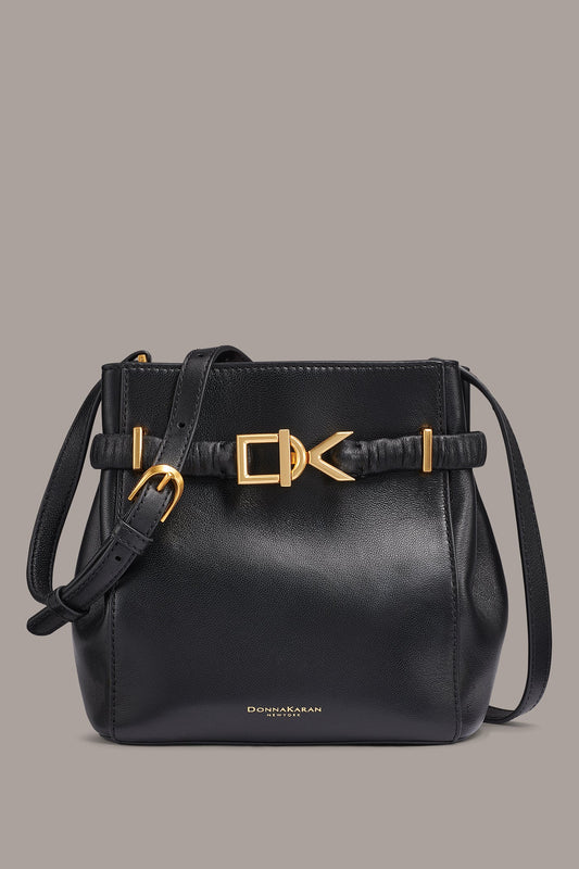 GINGHAM LOGO CROSSBODY - Black / Gold