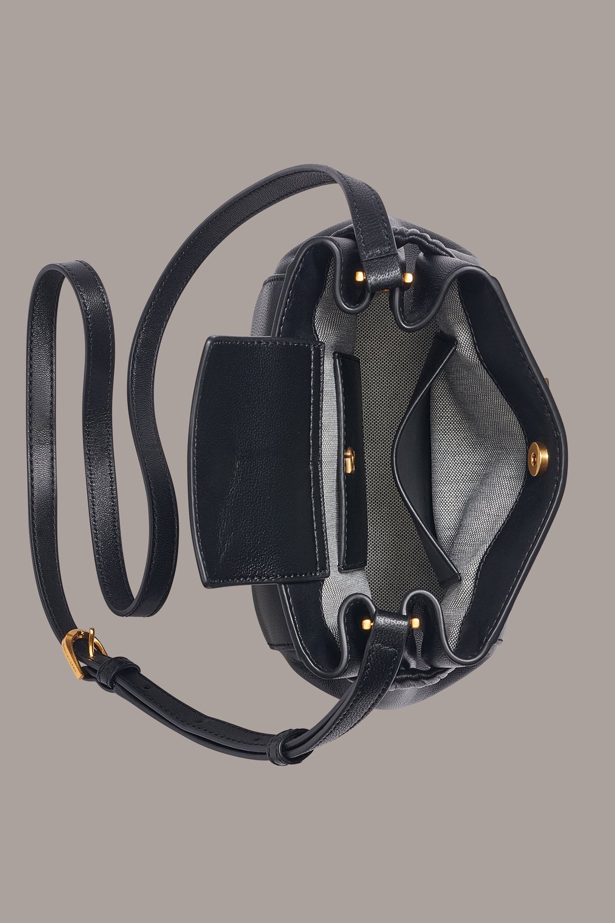GINGHAM LOGO CROSSBODY - Black / Gold