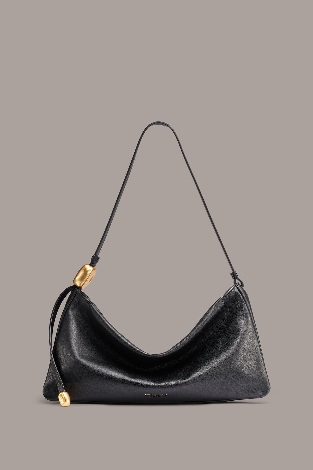 VELVET LARGE SHOULDER BAG - Black/Gold