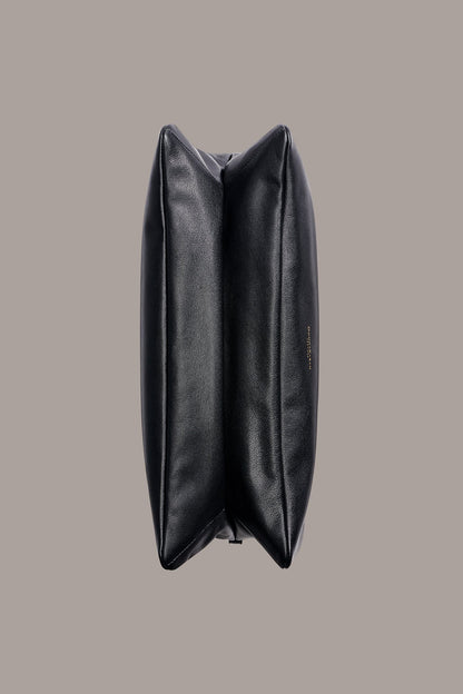 VELVET LARGE SHOULDER BAG - Black/Gold