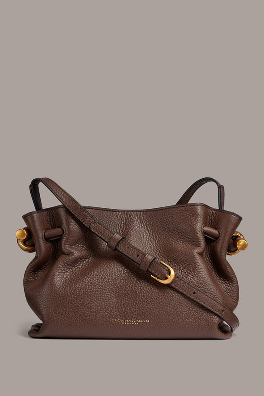 CASHMERE LEATHER CROSSBODY BAG - Umber